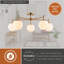 Luminaire semi-encastré semi-encastré de style Mid-Century en laiton doré à 5 lumières de 32 po de large Armitage, abat-jour en verre opale blanc, compatible DEL, pour plafonds bas, chambre à coucher, couloir, cuisine-504322176