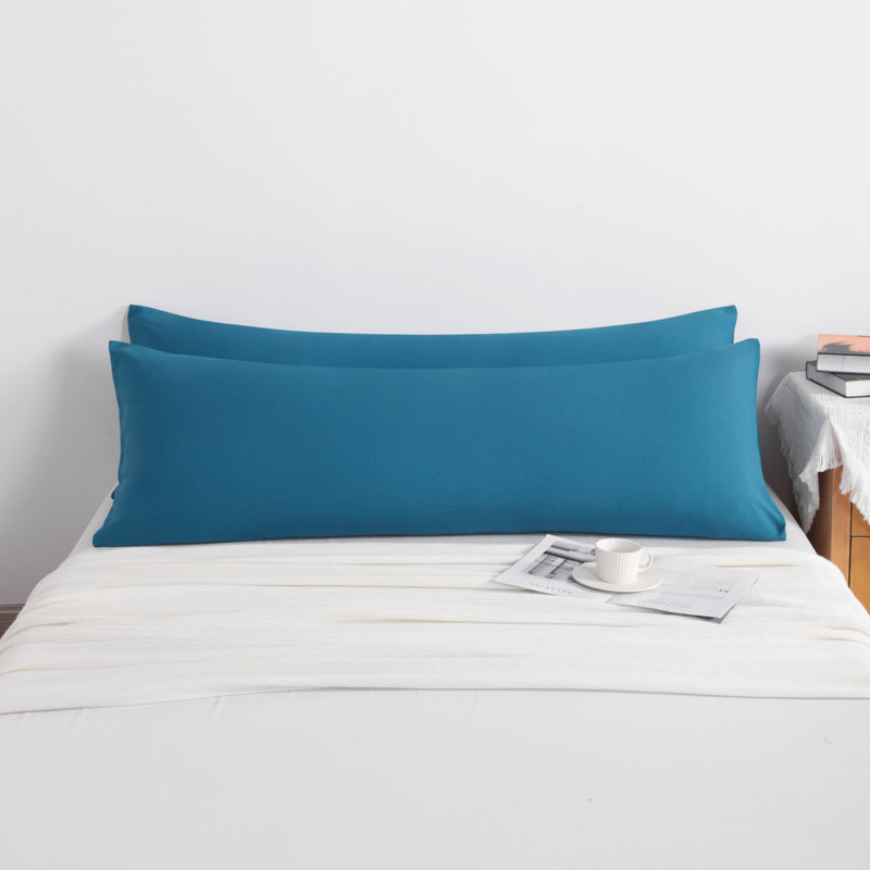 2PC Hypoallergenic Microfiber body pillowcase, Teal Blue