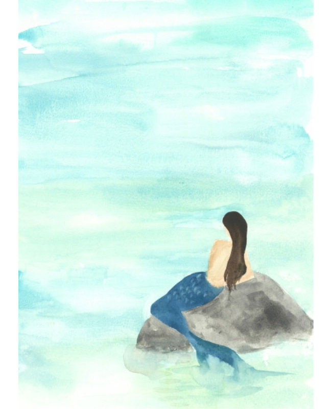 Mermaid Dream Painting by Michelle Bennett, Outdoor, 52" H x 40" W x 1.5" D