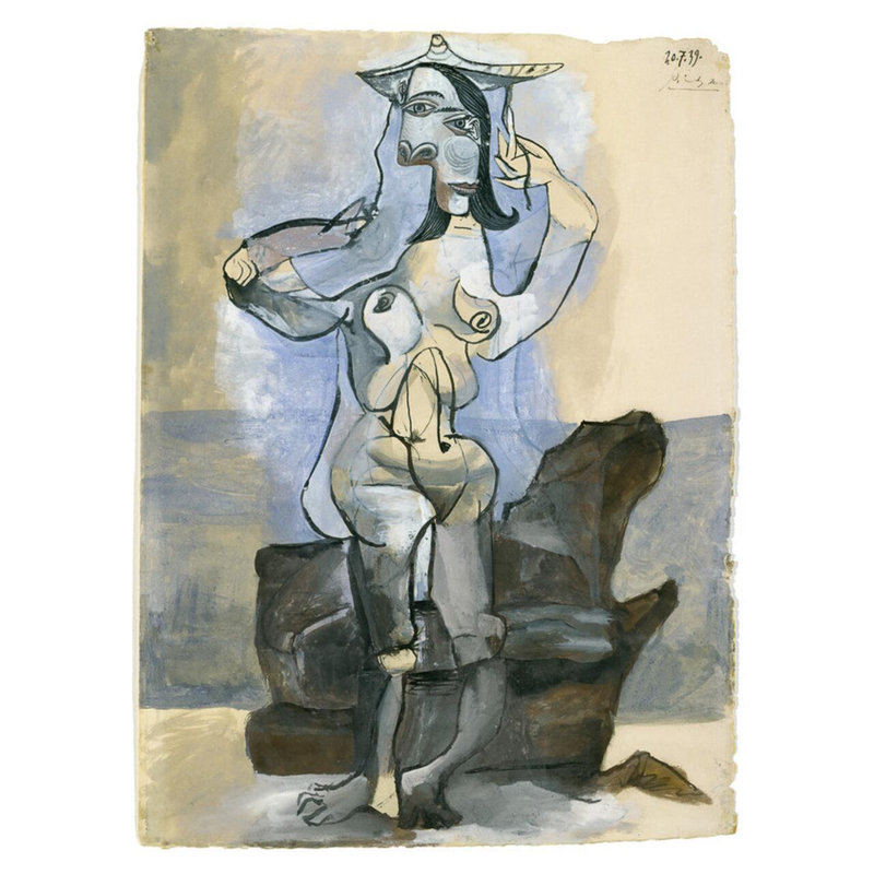 «Bather by the Sea» par Pablo Picasso - Estampe numérique, H 40 po x l 32 po
