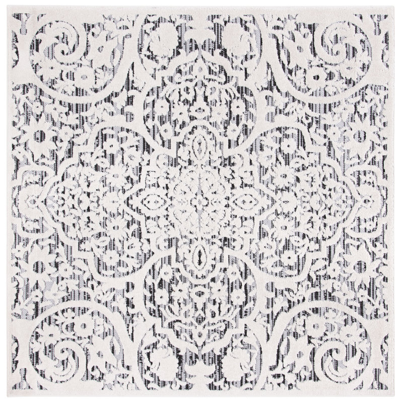 Gattaca Jake Power Loom Oriental Indoor and Outdoor Area Rug, Square 8'