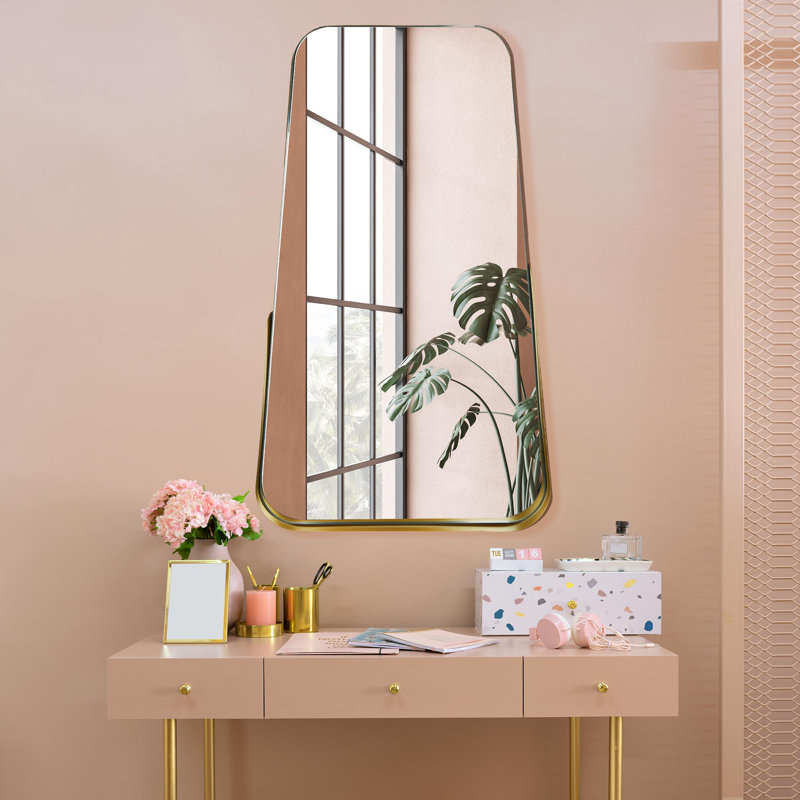 Miroir d'appoint mural en métal peint