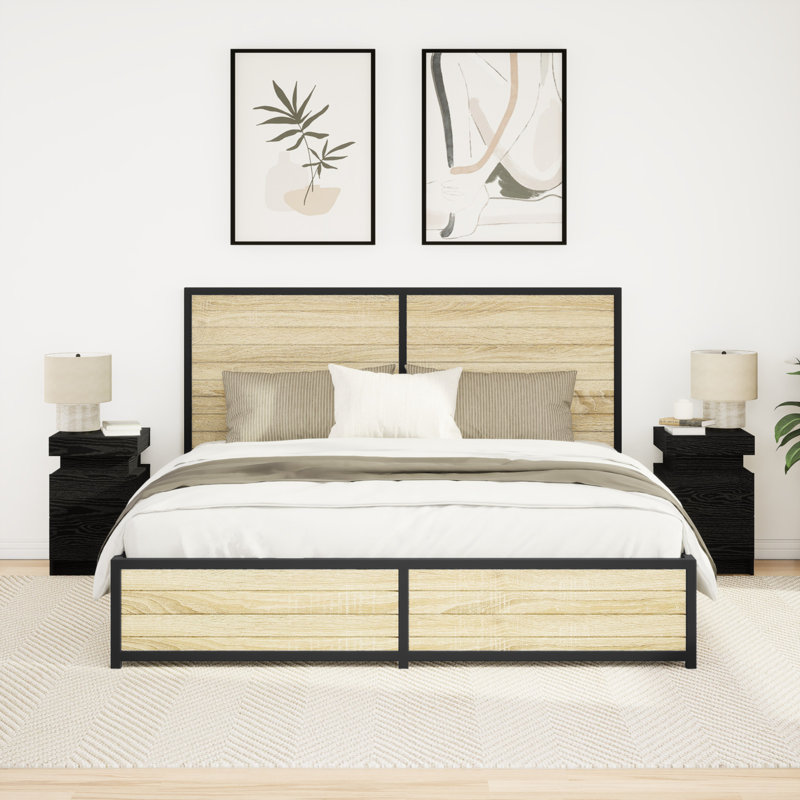 35cm W Manufactured Wood Bedside Table, Set of 2
