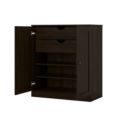 Palace Imports 100% Solid Wood Bathroom Storage Cabinet, Shaker Doors, 2 Drawers, Adjustable Shelves, 32" Wide, 35.75" Tall