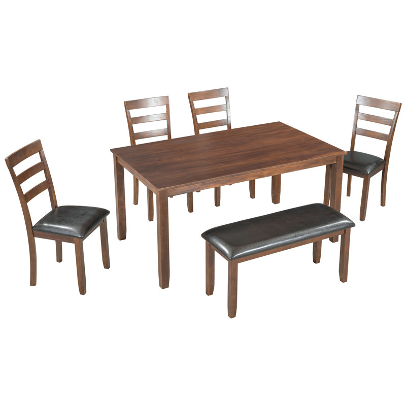 Extendable Solid Wood Solid Wood Top Four Leg Dining Set
