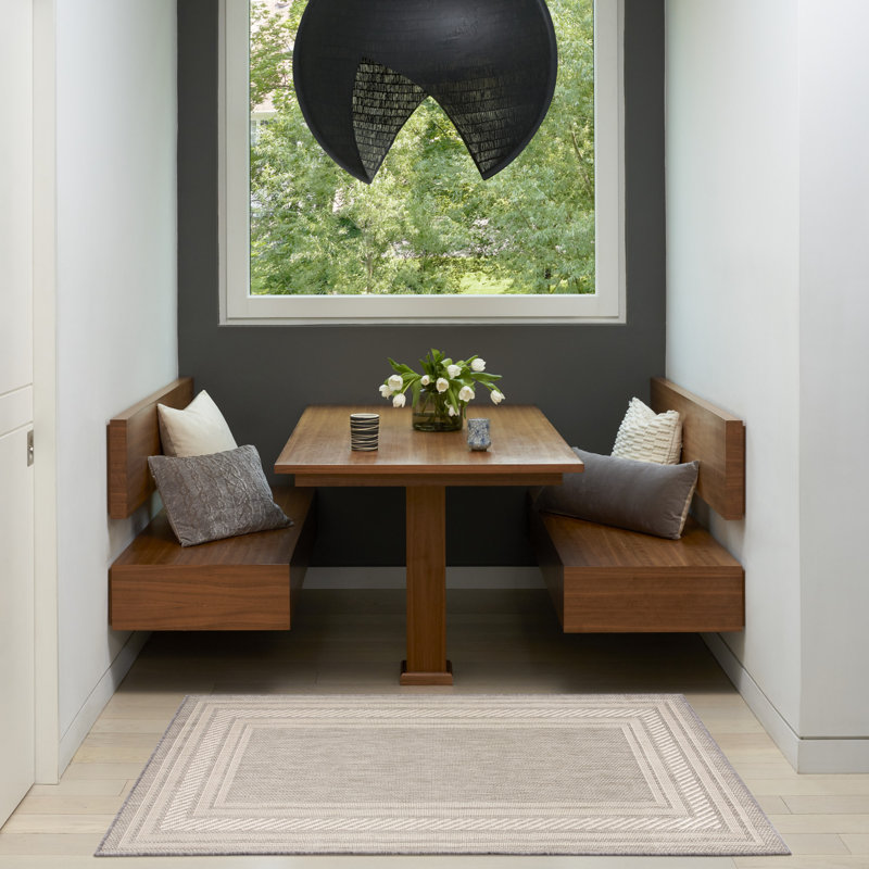 Tapis intérieur / extérieur moderne Horizon, Gris, Rectangulaire 3 pi x 5 pi