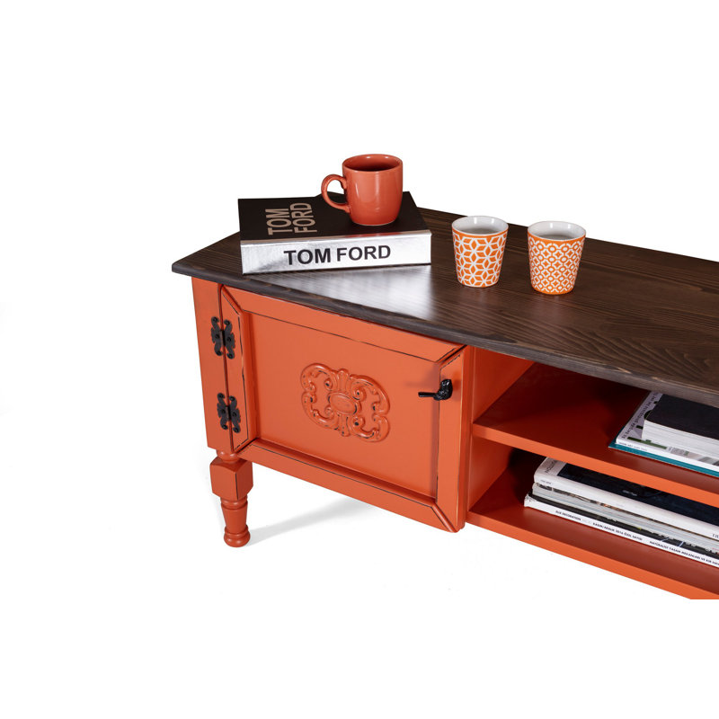 Keikei Unfinished TV Stand, Orange