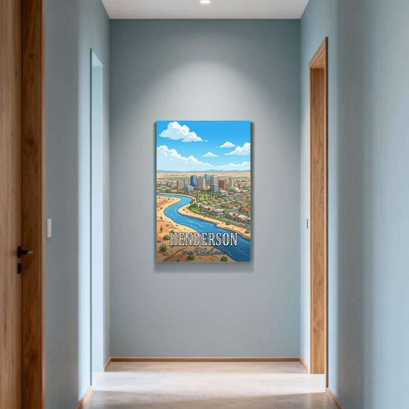 Scénario et paysages urbains Henderson Cityscape River Desert Skyline Urban Landscape, H 18 po x l 12 po