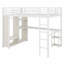 Loft Bed Frame With Built-In Wardrobe,Desk And Storage Shelves
