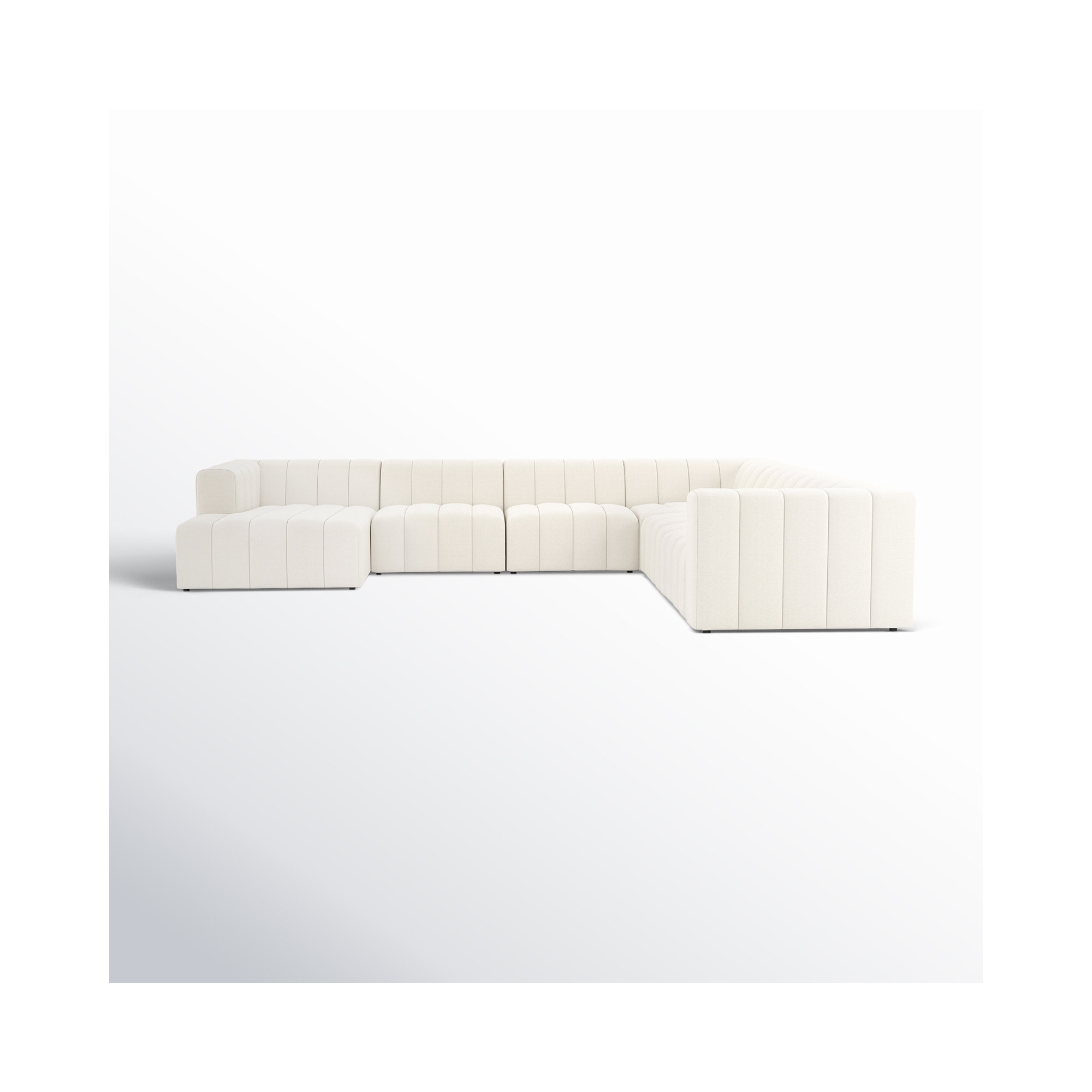 Bowry 6 - Piece Chaise Sectional, Left Hand Facing, 28" H x 157" W x 129" D, Fayette Cloud Polyester Blend