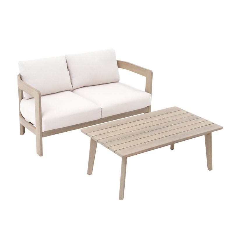 Ensemble de conversation d'extérieur pour 2 personnes avec table basse
