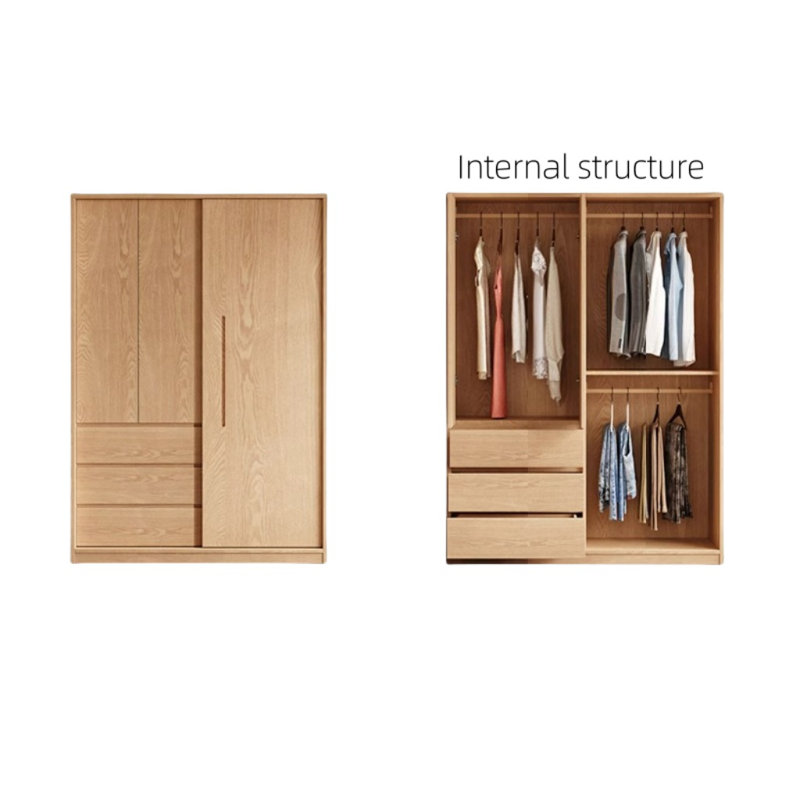 Garde-robe simple en bois, 78.74"H x 55.12"W x 23.62"D