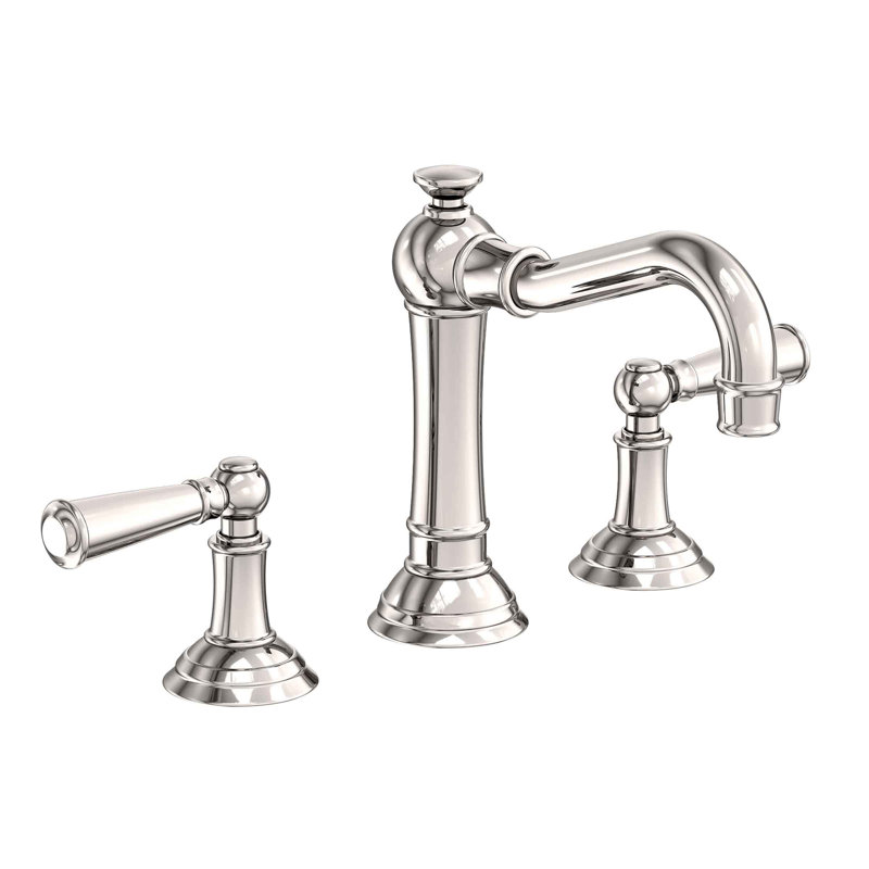 Jacobean Widespread Bathroom Faucet with Drain Assembly, Polished Nickel