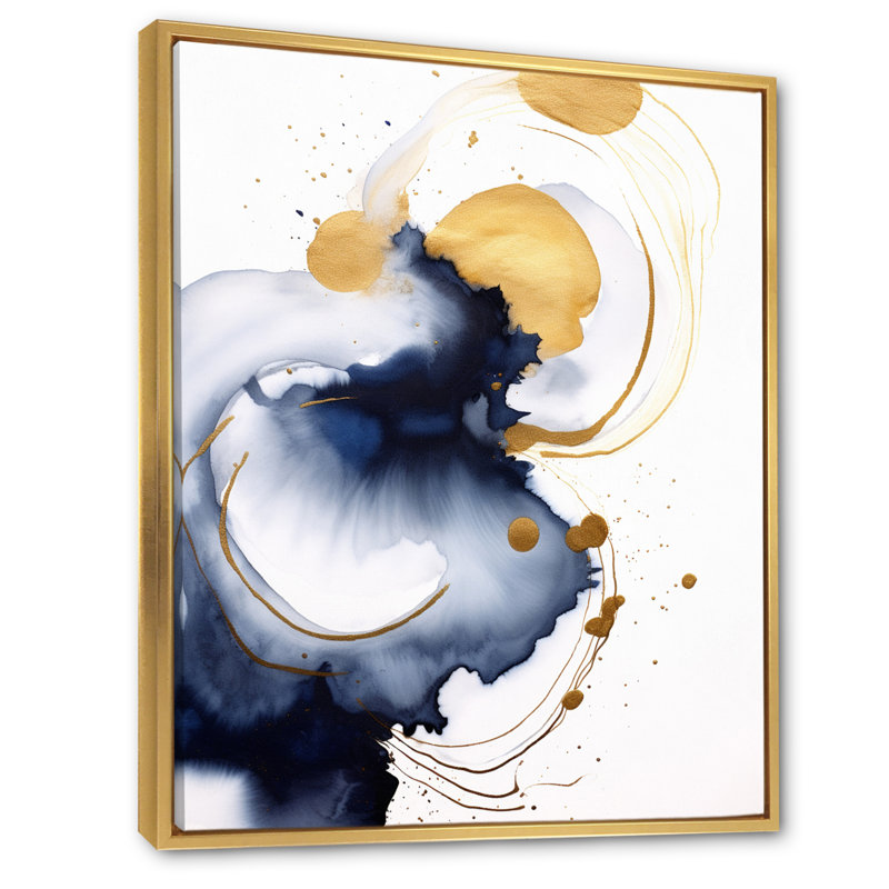 «Blissful création Minimal Blue Ink Cloud», peinture abstraite sur toile, art mural, H 32 po x l 16 po x P 1 po
