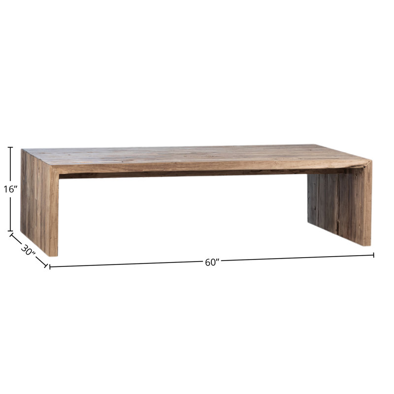 Chilton 60" Rectangular Reclaimed Teak Waterfall Coffee Table