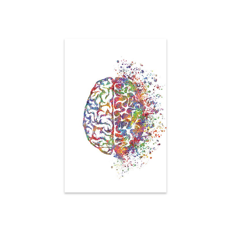 Cerveau gauche, impression sur verre acrylique, H 24 po x l 16 po x P 0,25 po