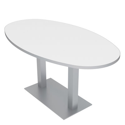 10 Person Modular Boat Oval Conference Table With Metal Bases