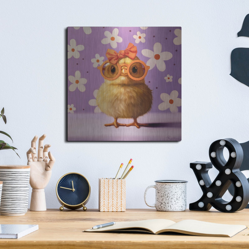 Art mural en métal luxueux «Bow Peep» par Lucia Heffernan, 12 po x 12 po, H 12 po x l 12 po