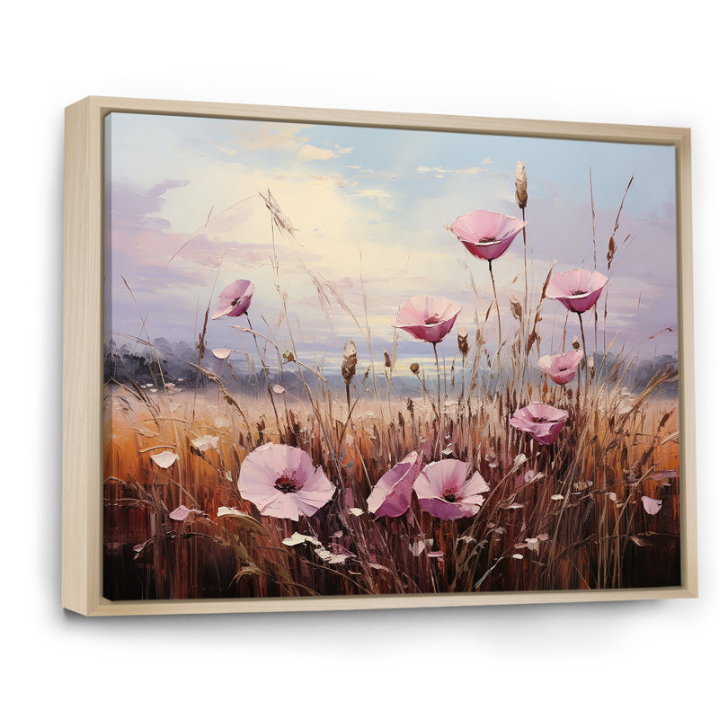 «Bloomed Flower Horizons II» sur toile, H 16 po x l 32 po x P 0,5 po, Cadre naturel flottant