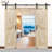 Paneled Wood Unfinished Double Barn Door with Installation Hardware Kit-57296037