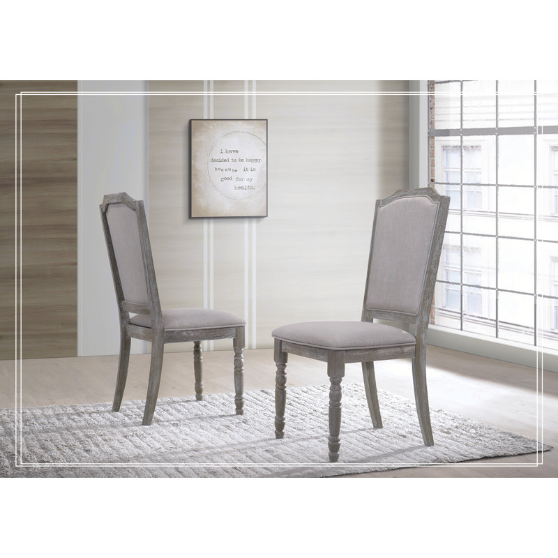 Ensemble de 2 chaises de salle à manger en bois à pieds tournés Iris, Naturel