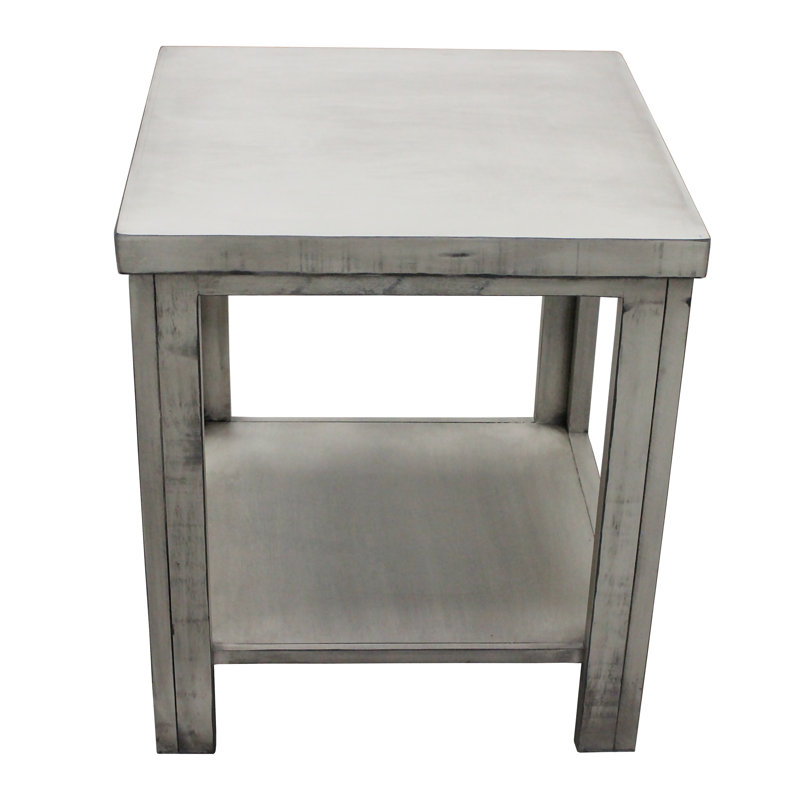 Anzar End Table, Rustic Green