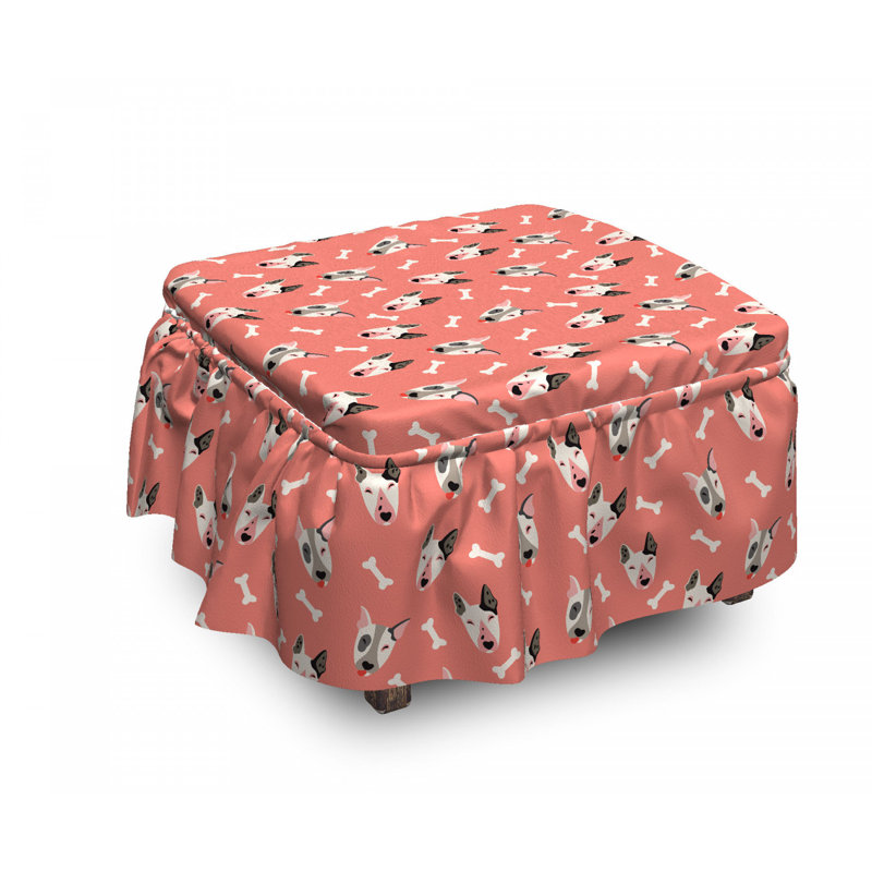 Housse pour de repose-pieds bull terrier faces et os