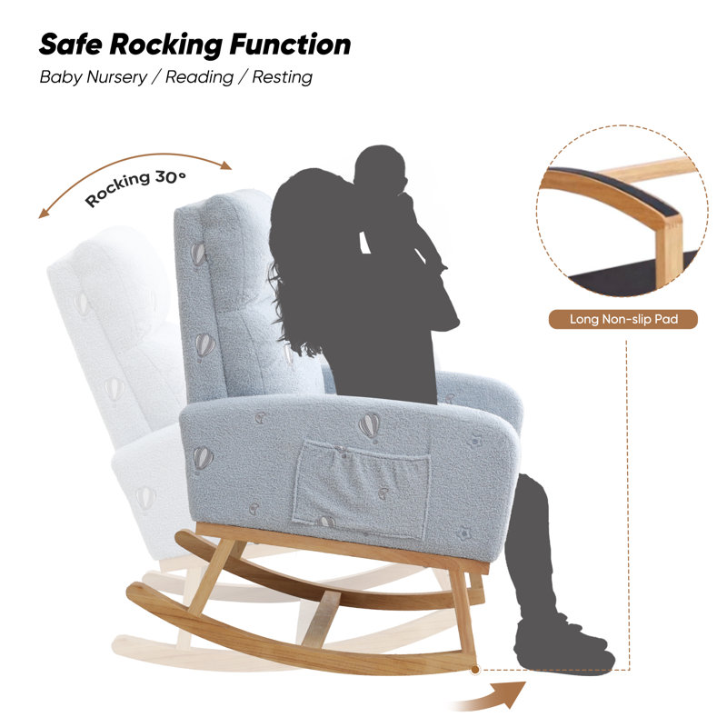 Fauteuil oscillant Teddy, Bleu