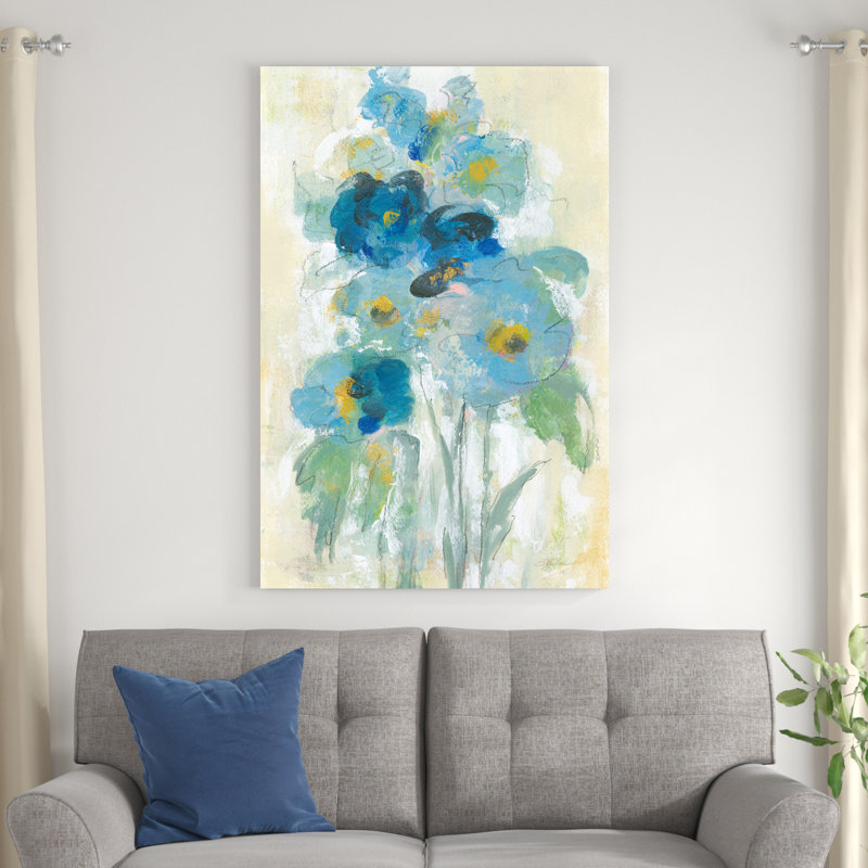 «Loose Bouquet II» par Silvia Vassileva, peinture sur toile tendue, H 48 po x l 32 po