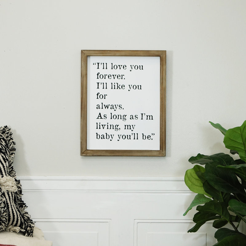 Signe en bois «I Love You Forever»