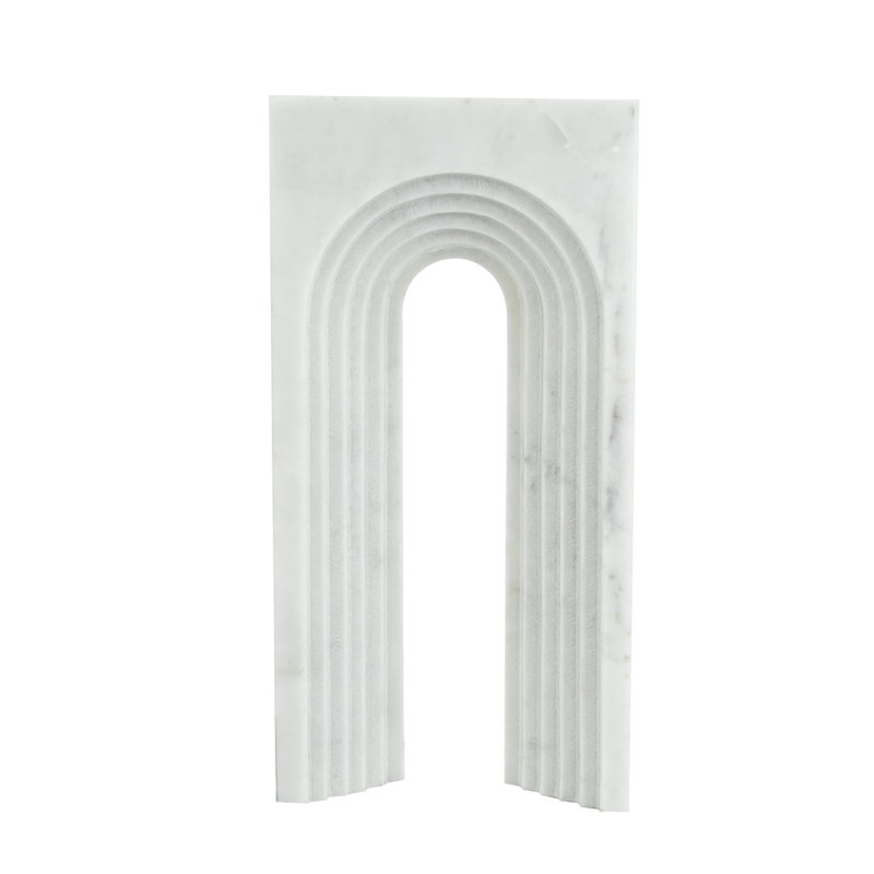 Sculpture en marbre arche romaine - 10 x 2 x 5 po - Blanc