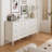 White Solid + Manufactured Wood Accent Cabinet