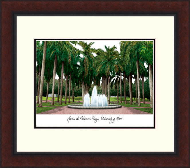 NCAA Miami Hurricanes Legacy Alumnus Lithograph Picture Frame