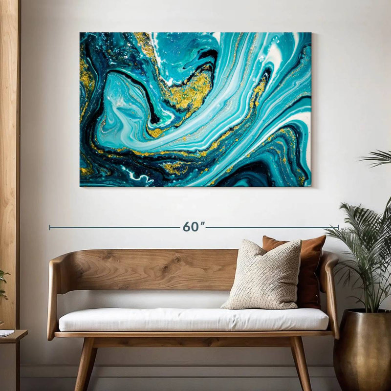 Dynamic Abstract Dynamic Abstract Marble Canvas Print On Canvas Print, 32" H x 48" W x 1.25" D