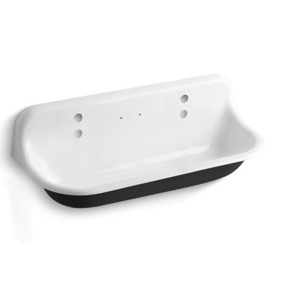 Brockway 48 in. Cast Iron Wall Mount Utility, Laundry, Service Sink in White Brockway 48 in. Cast Iron Wall Mount Utility, Laundry, Service Sink in White