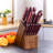Velaze 15 Piece High Carbon Stainless Steel Knife Block Set