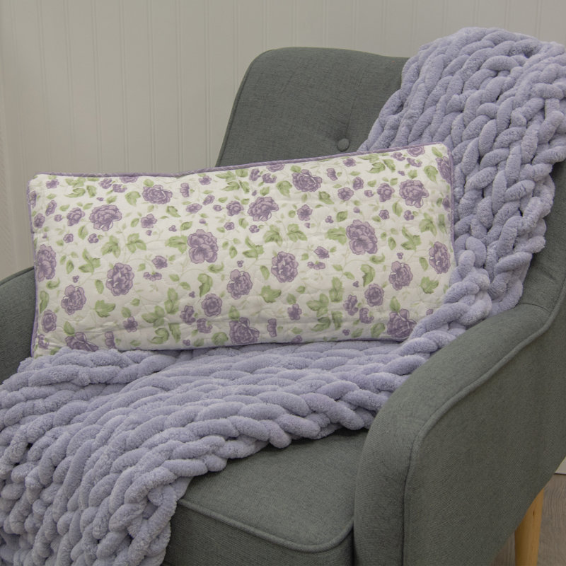 Lavender Rose Rectangular Cotton Decorative Throw Pillow