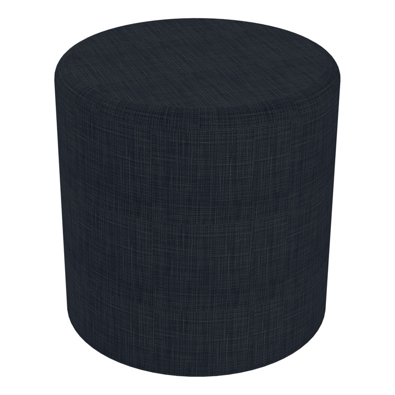 Shapes Series II Modular Collaborative Soft Seating Cylinder Stool with Foam Padded Seat, Navy Crosshatch