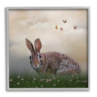 " Spring Rabbit Meadow Butterflies " by Kelley Parker