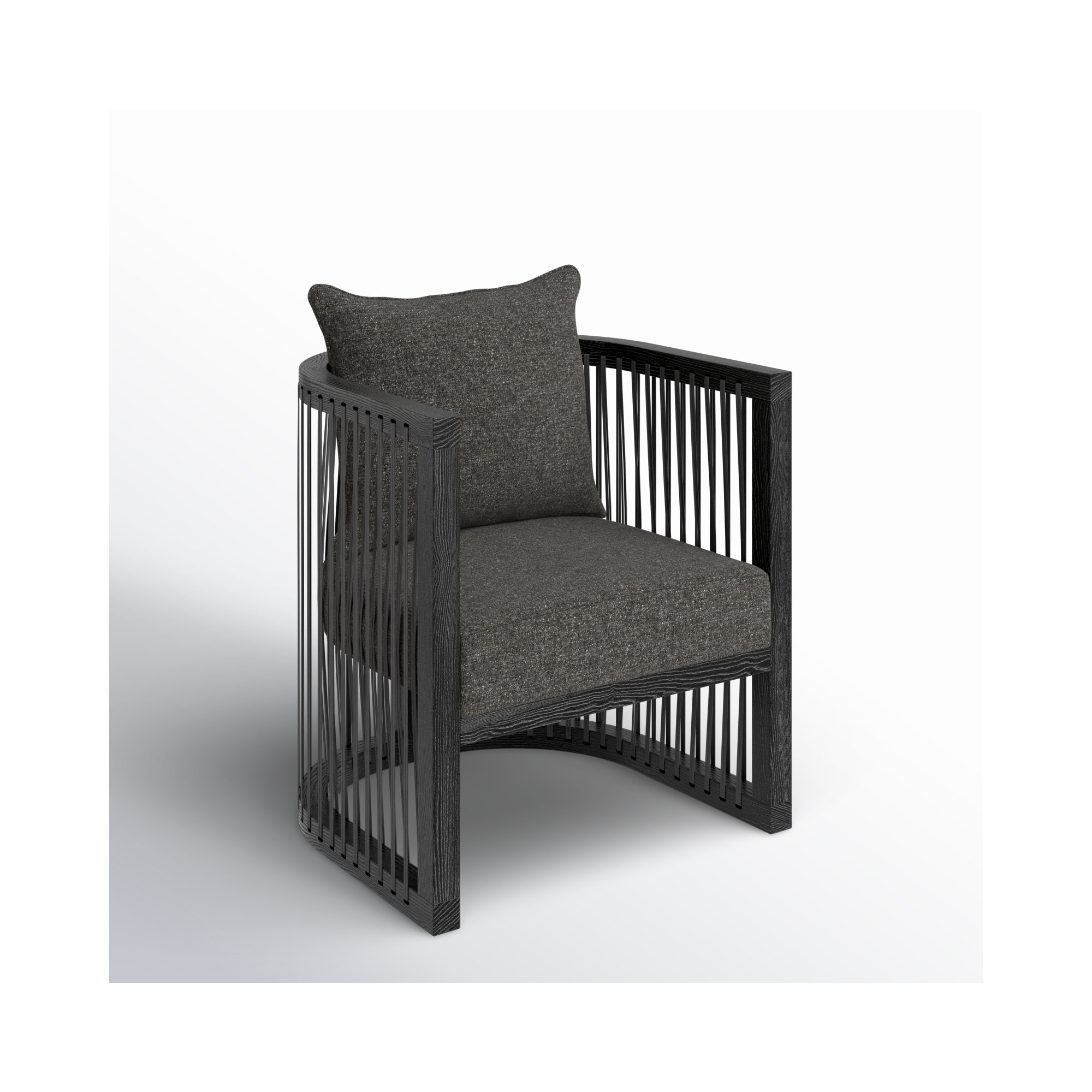 Sinbad Upholstered Accent Chair, Black Linen Blend