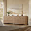 Commode à 7 tiroirs de 55,2 po de largeur, commode en bois cannelée moderne sans poignée, grande commode de chambre de rangement avec anti-basculement-432660727