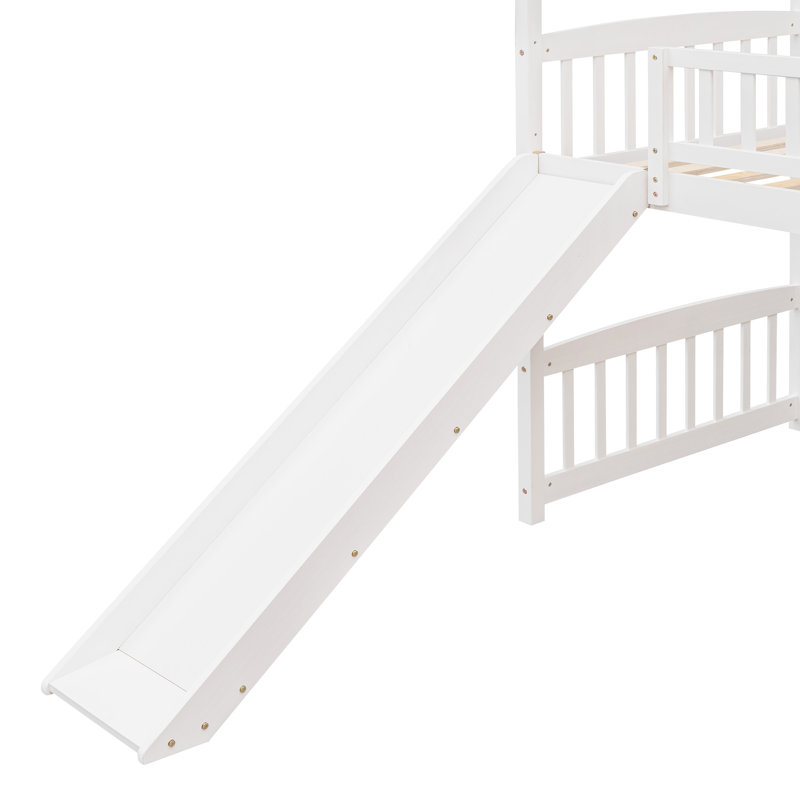 Lit mezzanine avec glissade, Blanc