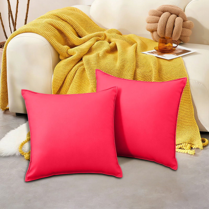 Housse de coussin d'extérieur imperméable moderne de couleur unie pour coussin / dossier