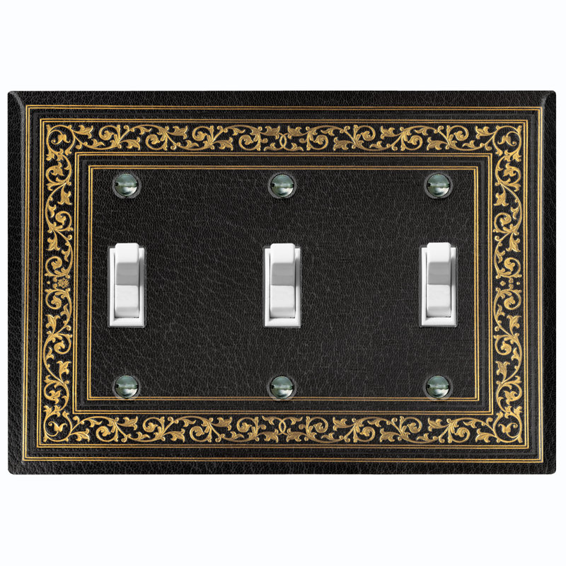 Patterned 3 - Gang Toggle Light Switch Standard Wall Plate