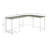 L-Shape Rectangular Computer Desk, Gray and White