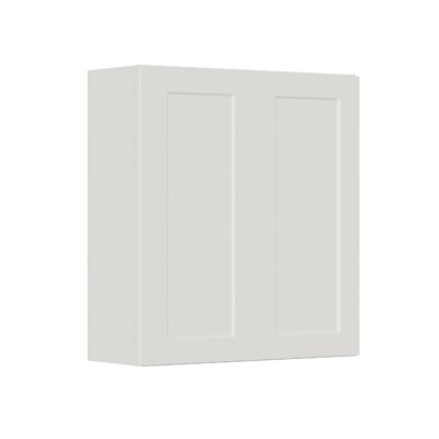  Armoires de buanderie à fixation murale avec portes et tablettes, armoire à pharmacie en bois massif RTA, armoire de rangement blanche Shaker de 33 x 36 x 12 pouces, peu encombrante pour la cuisine, la salle de bain et le garage