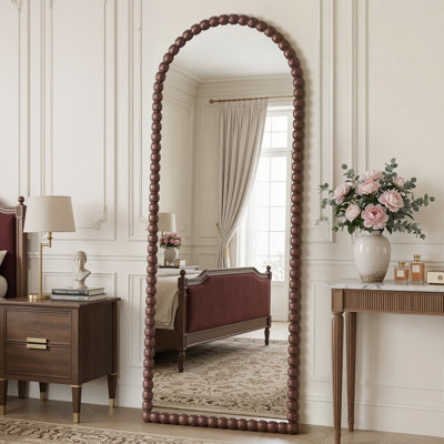 Miroir arqué pleine longueur, miroir décoratif perlé