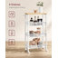 Chariot roulant mince, chariot de rangement à 4 niveaux, chariot étroit avec poignée, profondeur de 8,7 pouces, cadre en métal, pour la cuisine, la salle à manger, le salon, le bureau personnel, chêne beige et blanc ULRC033W09-137339908-137339909