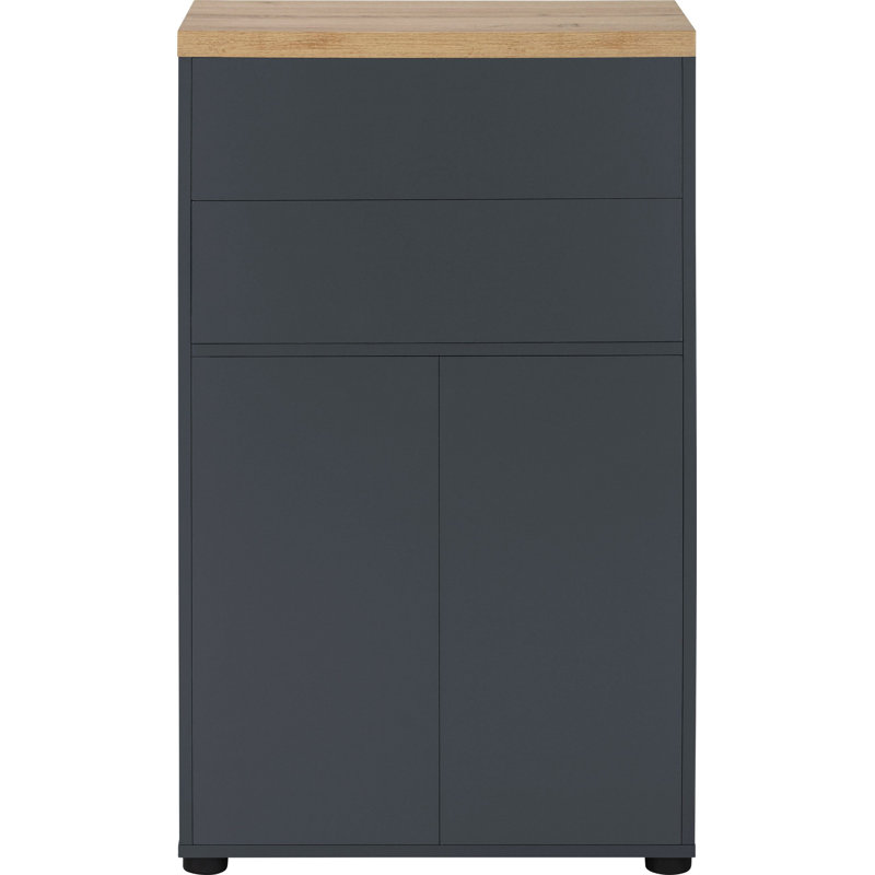 Neftaly Display Cabinet, Anthracite/Oak