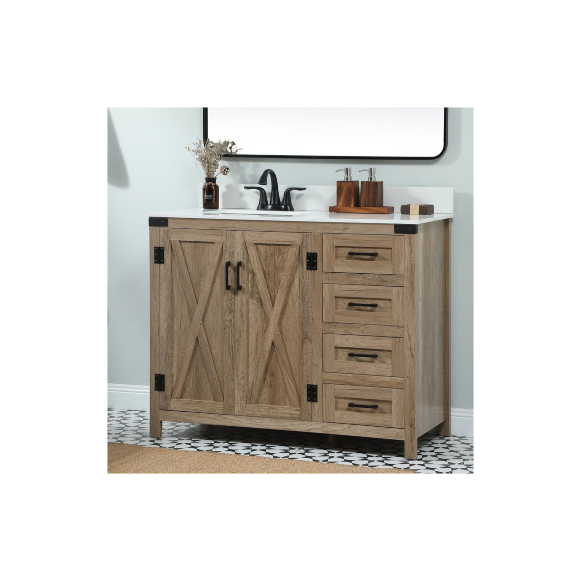 Slayton 42'' Single Bathroom Vanity, Natural Oak